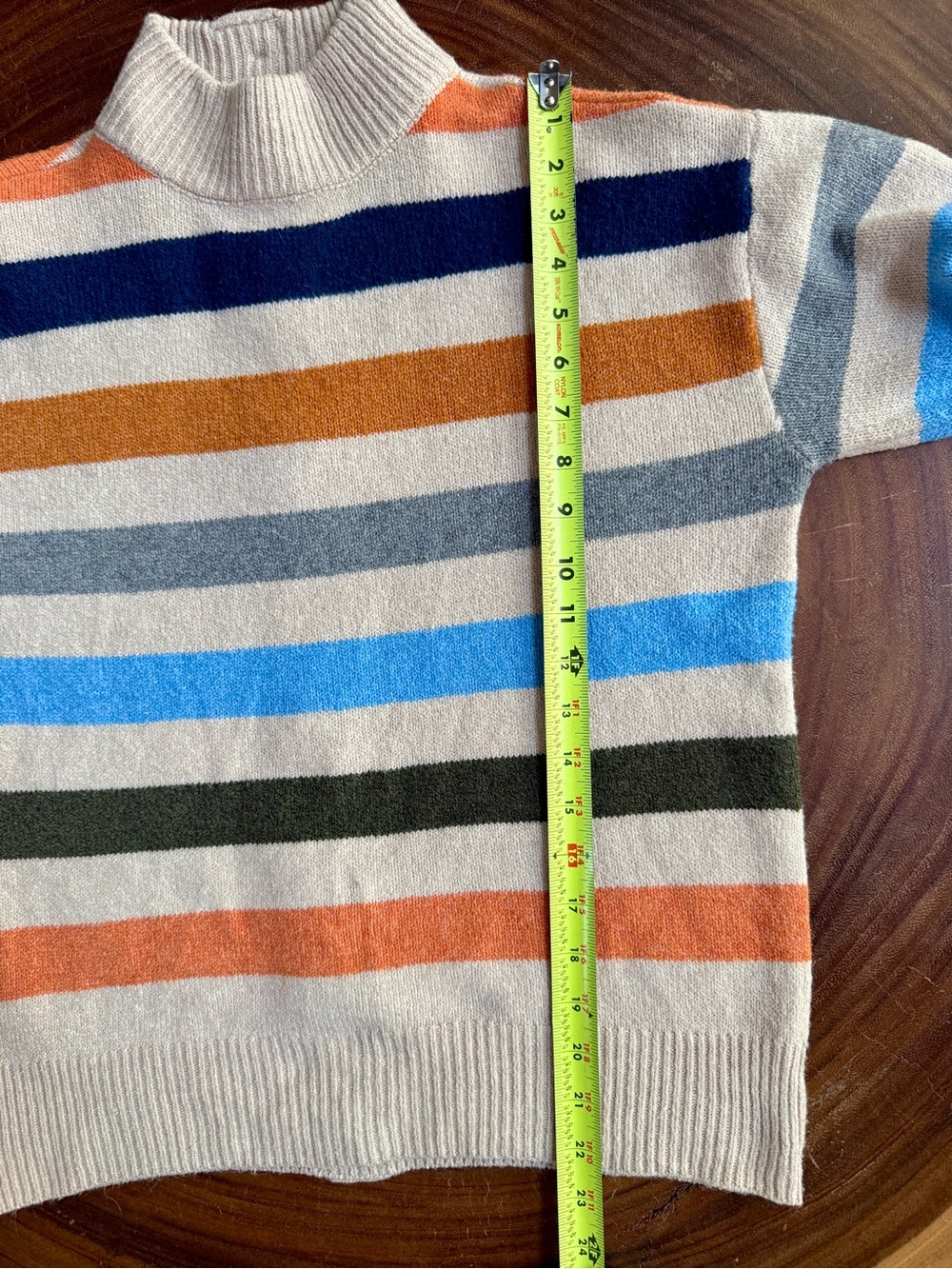 Y2K St. John's Bay Striped Mock Neck Button-Back Sweater Size M - Picture 7 of 7